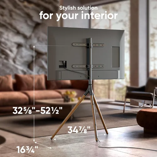 Vista 2 de ONKRON Soporte de TV con caballete para pantalla de 32 a 65 pulgadas de hasta 77 libras, soporte de trípode de TV de altura ajustable con giro