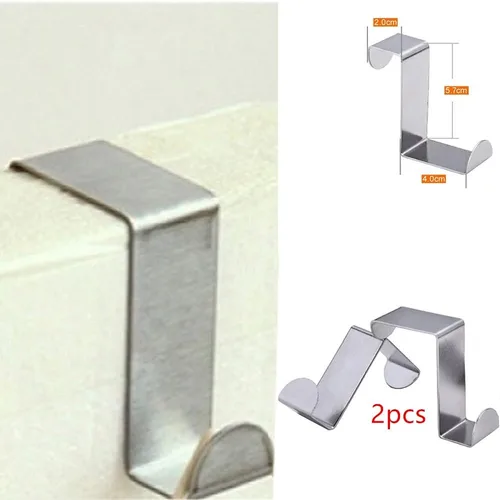 Vista 4 de Cesta de lavandería ajustable para colgar en la puerta con ganchos de acero inoxidable