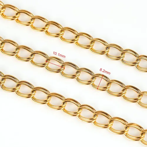 Vista 3 de UMAOKANG Cadena de joyería de acero inoxidable de 16.4 pies, cadena chapada en oro a granel para hacer joyas, collares, pulseras, rollo de cadena