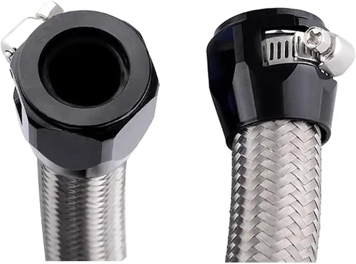 Vista 5 de Abrazaderas de manguera de goma flexibles – Abrazadera de acabado de manguera 6AN con banda de tornillo para manguera de línea de combustible 3/8, 4