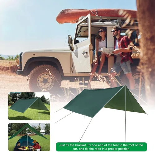 Vista 4 de Naysku Toldo lateral para automóvil, portátil, impermeable, refugio solar para automóvil, resistente al viento, a prueba de lluvia, toldo para auto