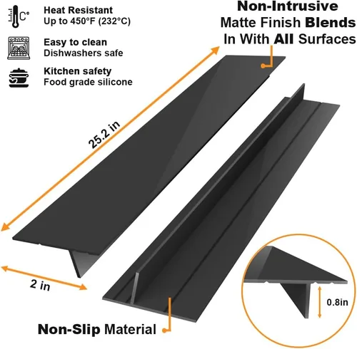 Vista 28 de KindGa Fundas para huecos de estufa, relleno de silicona para encimera, 30 pulgadas, se puede cortar a cualquier tamaño para un espacio de 0.2 a 1