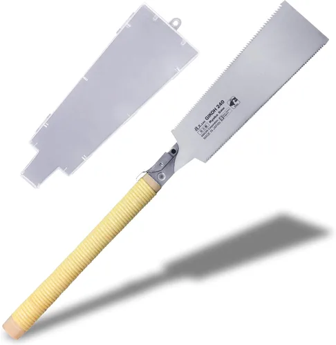 Vista 8 de KAKURI Sierra de tracción japonesa de 8.2 pulgadas para carpintería, sierra de mano Ryoba de doble borde con cubierta de cuchilla, mango envuelto