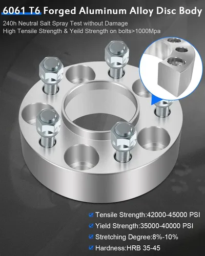 Vista 9 de ECCPP 2 espaciadores de rueda centrados de 5 lengüetas de 1.5 pulgadas de 5 x 4.5 a 0.197 x 0.177 in para 2002-2010 para Liberty 1980-2001