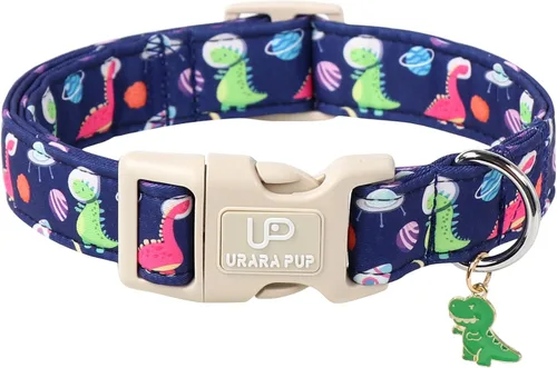 Vista 8 de Collar de Navidad para perro, collar de algodón para cachorros, hembras, perros o gatos, cómodo collar para perro con hebilla de metal duradera