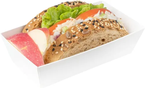 Vista 23 de Restaurantware Matsuri Vision - Bandejas de sushi de 4.7 x 2.5 x 1.4 pulgadas, 100 cajas de embalaje de sushi a prueba de grasa, tapas que se venden