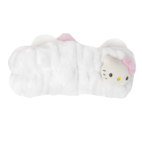Diadema de spa de peluche The Crème Shop con lazo característico de Hello Kitty, diadema de spa para lavarse la cara, diademas para el cuidado de la