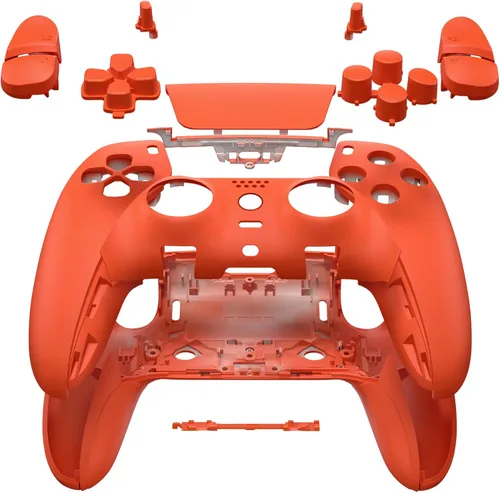 Vista 8 de eXtremeRate Full Set Shell with Buttons Touchpad Cover Compatible with ps5 Edge Controller, Black Custom Replacement Decorative Trim Shell Front