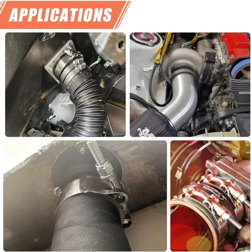 Vista 7 de Paquete de 4 abrazaderas de manguera con perno en T de 0.75 pulgadas, abrazadera de entrada turbo de acero inoxidable 304, rango de trabajo de 1.1 a
