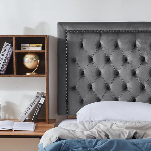 Vista 7 de Tavira Allure® - Cabecero universitario para dormitorio - Remache copetudo, color gris lino