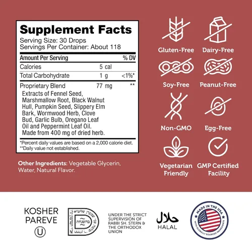 Vista 2 de Zahler ParaGuard - Suplemento digestivo avanzado, apoyo intestinal para humanos, contiene ajenjo, certificado Koshe.