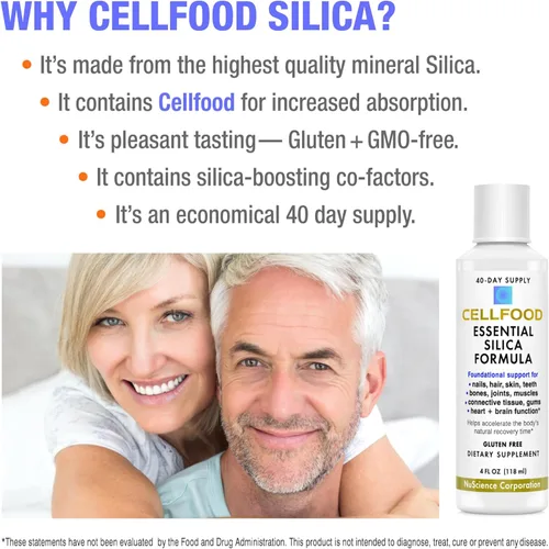 Vista 3 de Cellfood Essential Silica Anti-Aging Formula, 4 fl oz - Supports Healthy Bones, Joints, Hair, Skin, Nails, Teeth & Gums - Easy to Absorb Liquid