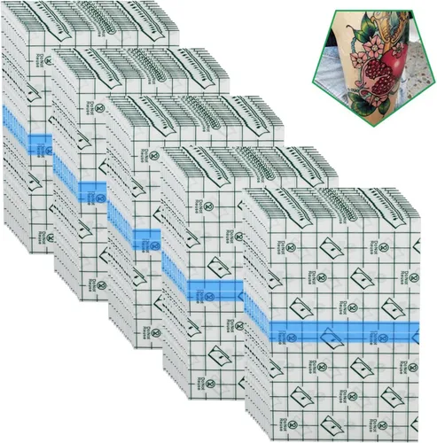 Vista 20 de Rollo de vendaje de cuidado posterior de tatuajes de 10 pulgadas x 10 yardas, película transparente impermeable para curación inicial de tatuajes