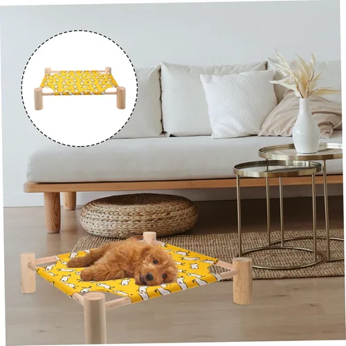Vista 4 de Cat Hammock Bed Elevated Detachable Pet Sleeping Bed for Cats and Animals Washable Seasons for Indoor and Outdoor Use
