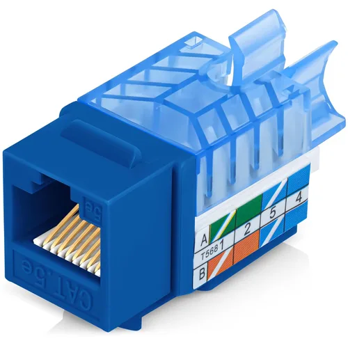 Vista 23 de Everest - Paquete de 50 conectores Keystone RJ45 Cat6 en ángulo de 45°, color blanco, conectores RJ45 hembra de perfil delgado, conector Keystone
