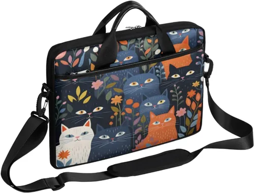 Vista 12 de Laptop Shoulder Bag for Men Women Cow Print Sunflower Slim Briefcase Messenger Bag Waterproof Laptop Bag Carrying Case
