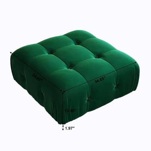 Vista 135 de Sofá modular convertible, moderno sofá recto de terciopelo de 3 plazas para sala de estar, apartamento (104 pulgadas/negro)