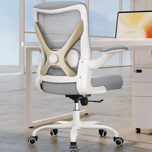 Vista 14 de Silla de oficina ergonómica, sillas de escritorio para computadora cómodas, silla de juegos de respaldo alto de malla con soporte lumbar ajustable