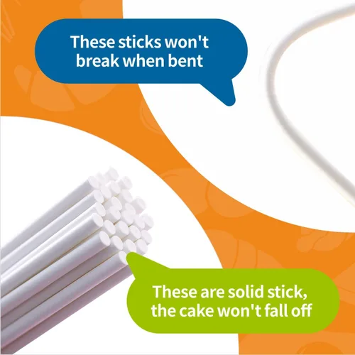 Vista 3 de 150 unidades de palos de piruleta de papel blanco de 4 pulgadas, palos para pastel pop, palos de chupete para galletas, caramelo arcoíris