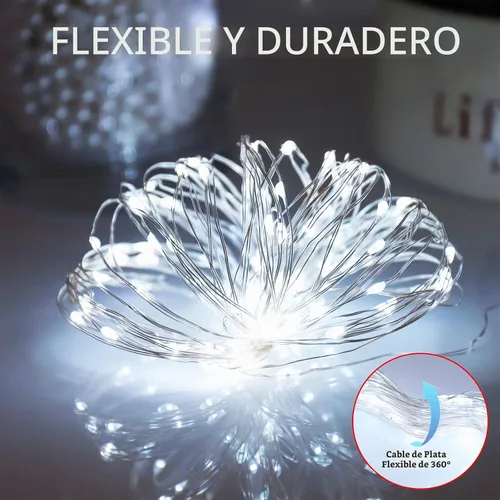 Vista 5 de Tira de luces solares azules de Navidad al aire libre impermeables, 2 paquetes, total 200 LED, 20.1 m, 8 modos, luces de hadas de cobre para Blue2
