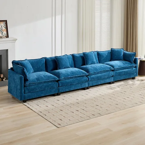 Vista 18 de Sofá modular modular de felpilla beige de 78 pulgadas para sala de estar, sofá modular de felpilla beige para sala de estar, sofás para sala
