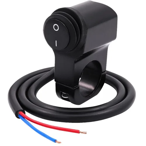 AL - Interruptor de palanca de aleación IP68 para manillar de motocicleta, interruptor de luz Ourbest de 12 V, se adapta a manillares de 7/8 Negro