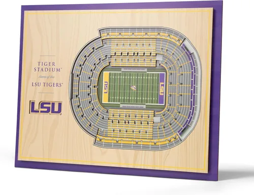 Vista 39 de YouTheFan - Póster para pared de la NCAA, vista de estadio en 3D de 5 niveles, Marrón