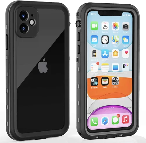 Vista 9 de Funda impermeable para iPhone 11 con protector de pantalla, protector de cuerpo completo, a prueba de golpes, a prueba de polvo, a prueba
