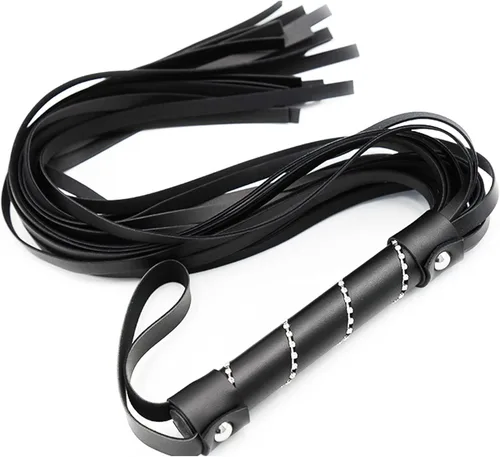 Látigo negro de imitación para montar, látigo de caballo de cultivo, látigo de caballos ecuestres, látigo de cuero pequeño, látigo ergonómico para