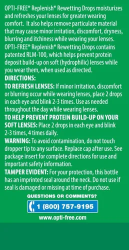 Vista 3 de Opti-Free Gotas reponedoras de rehumedecimiento, 0.33 onzas líquidas (paquete de 2)