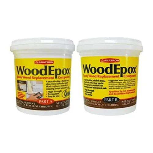 Vista 7 de Abatron WoodEpox Kit - 12 oz - Relleno adhesivo epoxi estructural de 2 partes - Masilla de relleno de madera