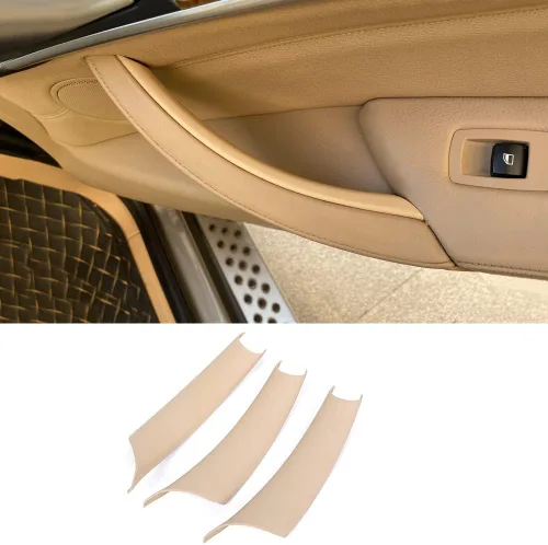 TKREENO Cubierta de manija de puerta de automóvil para BMW X5 X6 E70 E71 2007-2013 manijas de puerta interior accesorios de decoración (X5 E70 Beige
