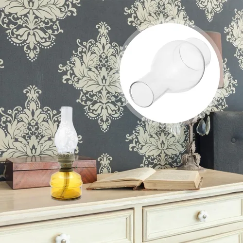 Vista 8 de NUOBESTY Lámpara de cristal de queroseno para chimenea de 6.49 x 2.99 x 2.99 pulgadas, repuesto de pantalla de lámpara de aceite transparente