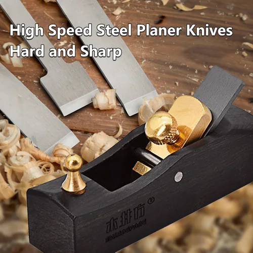 Vista 3 de Mini cepilladora de madera - Cepilladora manual de 3.2 pulgadas para carpintería, plano de corte de madera de fondo plano, plano de mano de bloque