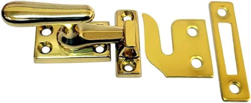 Vista 9 de QCAA Cerradura de ventana de latón macizo, pequeño, latón antiguo cepillado, 1 paquete