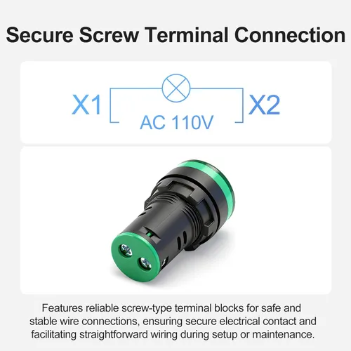 Vista 3 de Baomain AD16-22D/S31 AC 110V 20mA indicador LED de ahorro de energía verde claro amarillo rojo azul blanco 5pcs