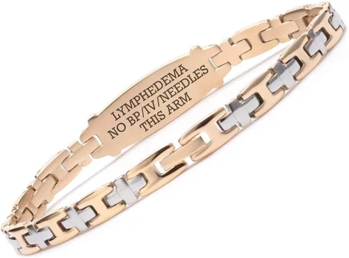 Vista 116 de LinnaLove Lady Medical Alert - Pulseras médicas de acero inoxidable para mujer, 7.5 pulgadas