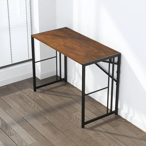 Vista 120 de Escritorio plegable de 47 pulgadas, no requiere montaje, mesa de oficina en casa, escritorio de campamento para computadora de juegos, color beige