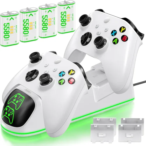 Vista 10 de OIVO XSX Estación de Carga para Controlador con 2 Paquetes de Batería Recargable de 5580mWh para Controlador Xbox Series X/S/One/Elite/Core, Base