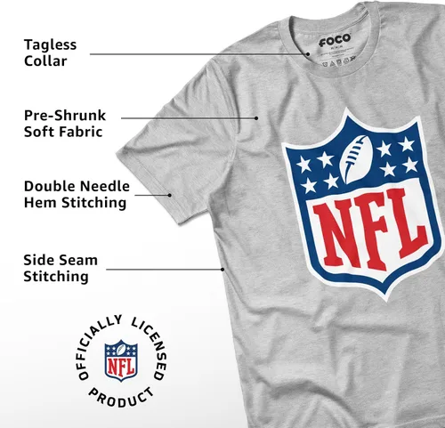 Vista 5 de FOCO NFL - Camiseta de manga corta para hombre, con logotipo de fútbol americano de la NFL
