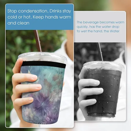 Vista 5 de And Green Reusable Insulated Neoprene Iced Coffee Cup Sleeves 3 Sizes Diving Material Cup Durable Beverage Covers for Cold Coffee Tea Drinks