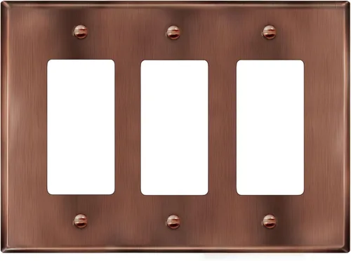 Vista 24 de LIDER Placa decorativa de pared de metal para interruptor o receptáculo, cubierta de salida de acero inoxidable, resistente a la corrosión