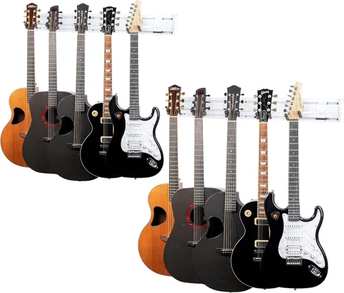 Vista 12 de String Swing Estante de pared para guitarra, soporte de pared para guitarra múltiple, organizador de guitarra para guitarras acústicas y eléctricas