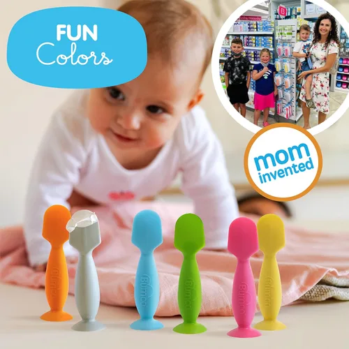 Vista 6 de Bumco - Mini espátula para crema de pañales con estuche, espátula para glúteos de bebé libre de BPA, espátula de pañales suave y flexible, aplicador