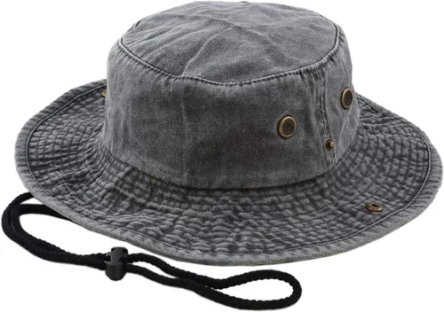 Vista 25 de The Hat Depot - Sombrero de safari, de algodón lavado a la piedra, de ala ancha, plegable, doble cara y sombrero de pesca