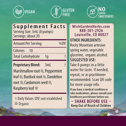 Vista 2 de WishGarden Herbs - Suplemento de apoyo para las náuseas matutinas de hierbas totalmente naturales con hoja de menta y cardamomo, soporte