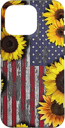 Vista 20 de American Flag with Sunflowers Case for iPhone 17