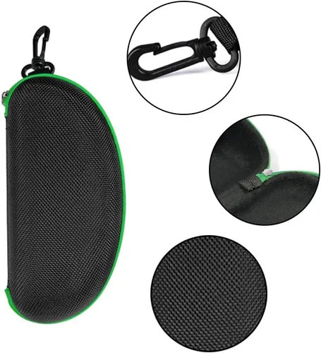Vista 5 de Paquete de 3 fundas con cremallera para lentes y gafas de sol con mosquetón de plástico