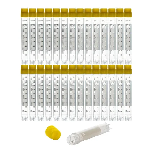 Vista 18 de Tubos de viales criogénicos de PP de 0.1 fl oz, rosca externa, sin código de barras, viales de plástico estériles con tapa de sellado estupenda