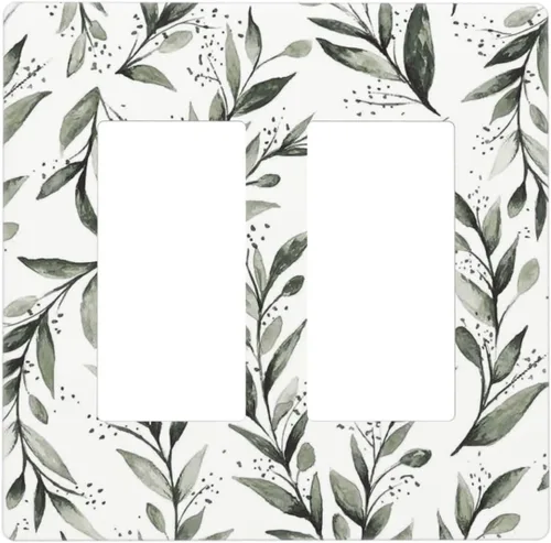 Vista 86 de Placa de Pared en Blanco de 1-Gang Sin Dispositivo Beige Lindo Vintage Boho de los 70s Hongo Fungus Planta Floral Botánica Libélula Interruptor